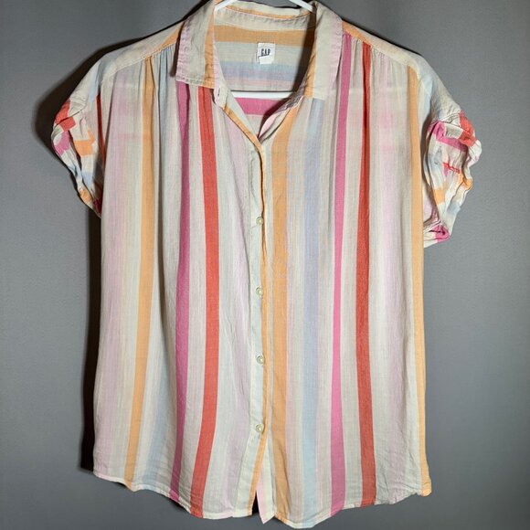 GAP Relaxed Drapery Striped T-Shirt, Womens Size Small - Picture 1 of 5